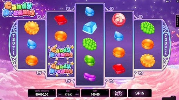 Выигрыш за комбинацию в Candy Dreams